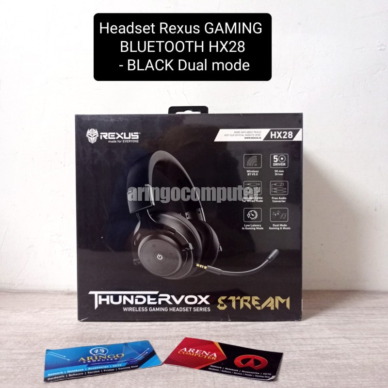 Aringo Headset Rexus Gaming Bluetooth Hx Black Dual Mode