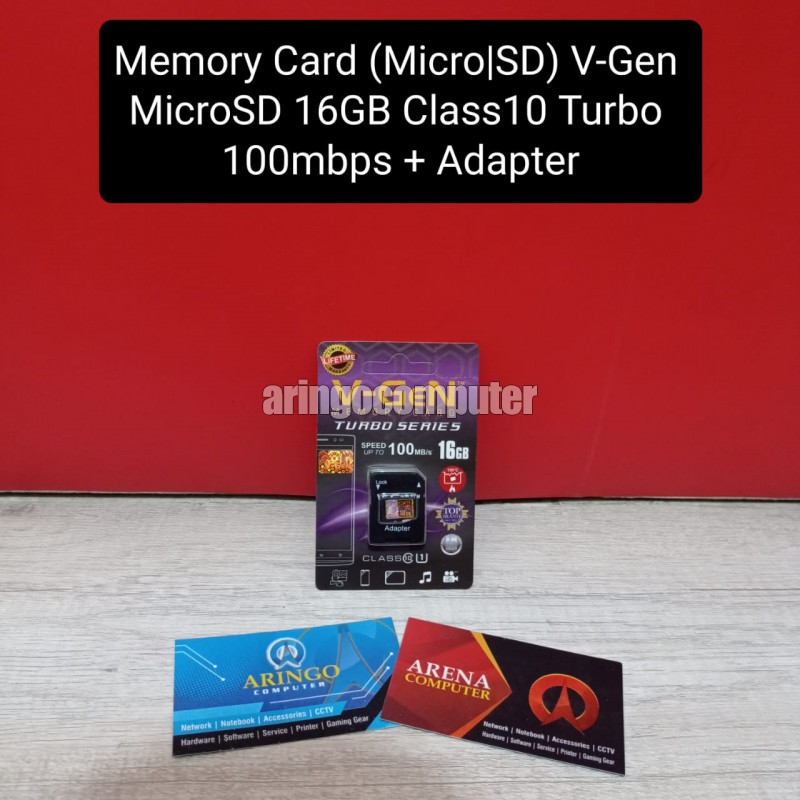 Memory Card (Micro|SD) V-Gen MicroSD 16GB Class10 Turbo 100mbps + Adapter