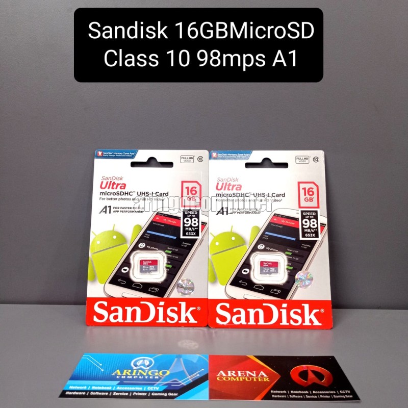 Memory Card (Micro|SD) Sandisk 16GB MicroSD Class 10 98Mbps A1