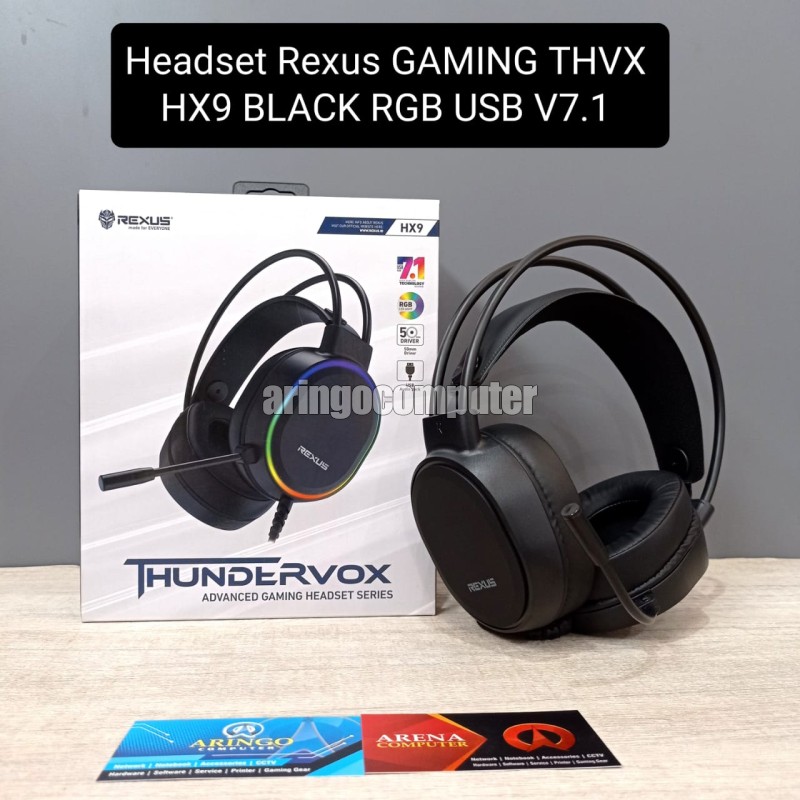 Headset Rexus GAMING THVX HX9 BLACK RGB USB V7.1 Mic Lepasan