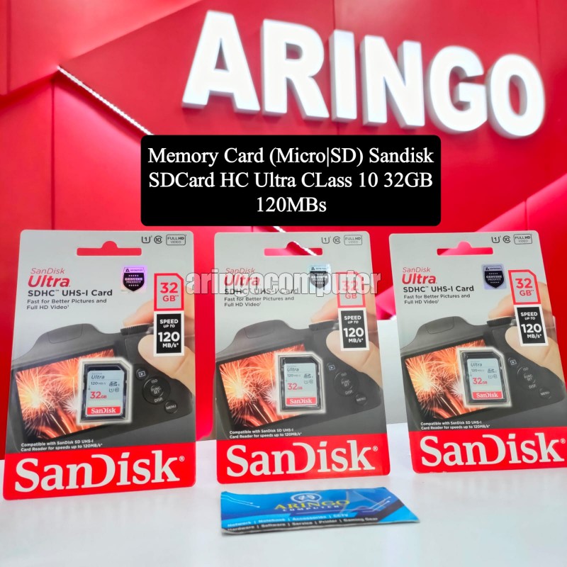 Memory Card (Micro|SD) Sandisk SDCard HC Ultra CLass 10 32GB 120MBps