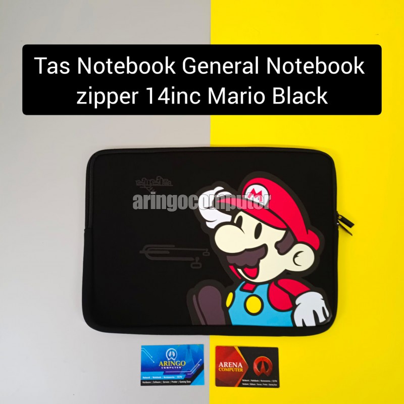 Tas Notebook General zipper 14inc Mario BLACK