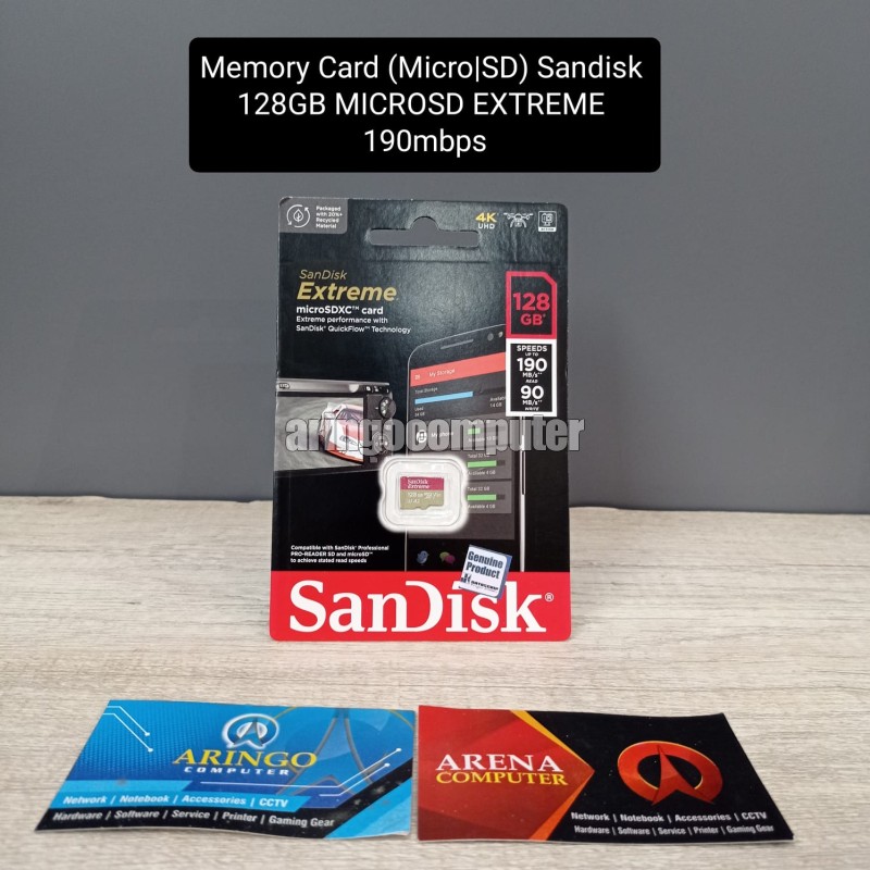 Memory Card (Micro|SD) Sandisk 128GB MICROSD EXTREME 190mbps