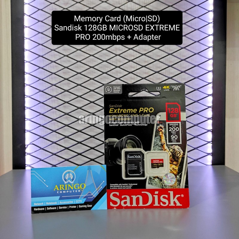 Memory Card (Micro|SD) Sandisk 128GB MICROSD EXTREME PRO 200mbps + Adapter