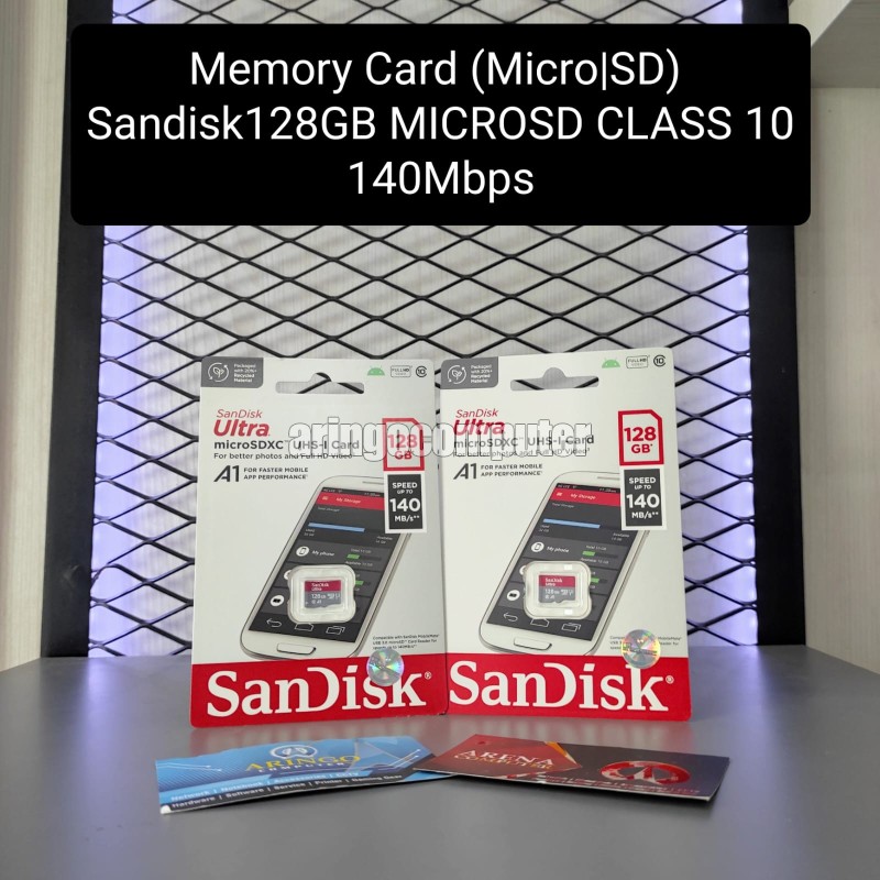 Memory Card (Micro|SD) Sandisk 128GB MICROSD CLASS 10 140Mbps