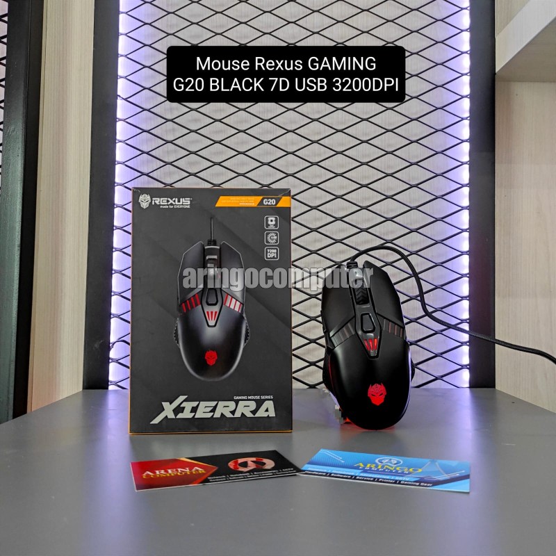 Mouse Rexus GAMING G20 BLACK 7D USB 3200DPI