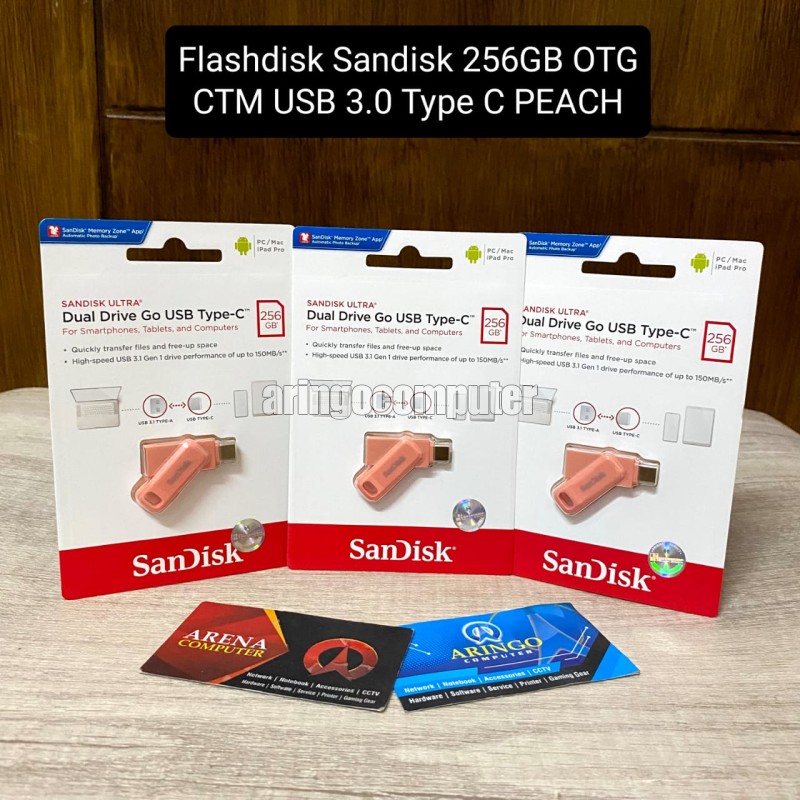 Flashdisk Sandisk 256GB OTG CTM USB 3.0 Type C PEACH