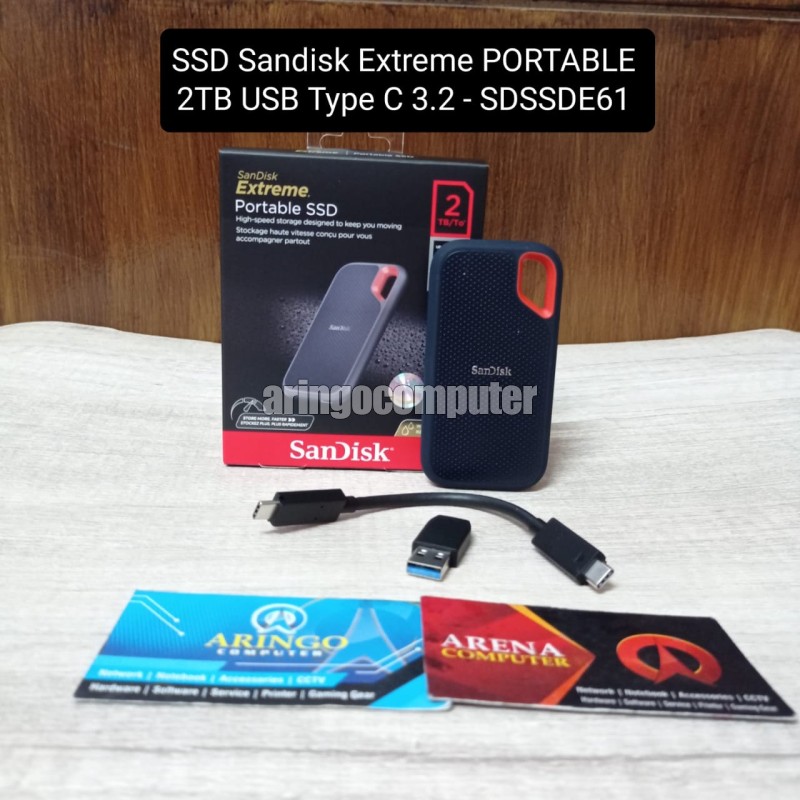 EXTERNAL Extreme PORTABLE E61 2TB USB Type C 3.2 BLACK