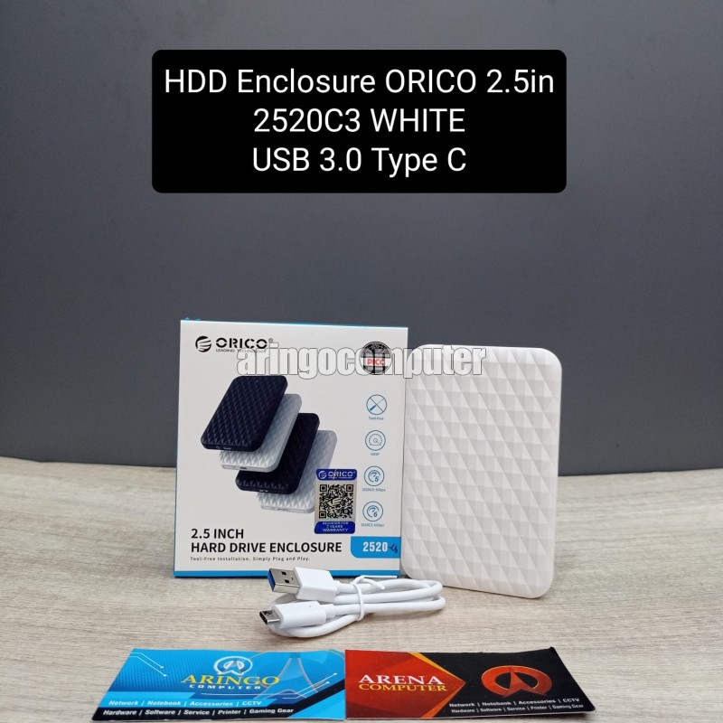 HDD Enclosure ORICO 2.5in 2520C3 WHITE USB 3.0 Type C