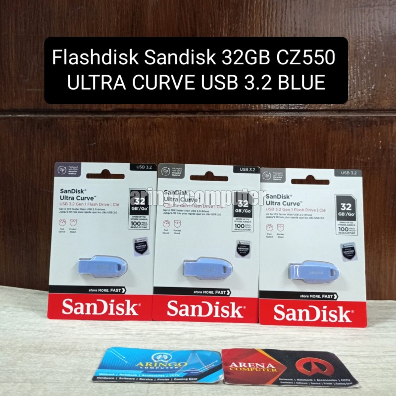 Flashdisk Sandisk 32GB CZ550 ULTRA CURVE USB 3.2 BLUE
