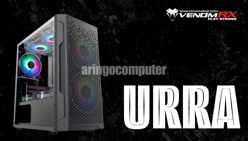 Casing Venom RX URRA M-ATX - BLACK (Free 2 Fan ARGB)