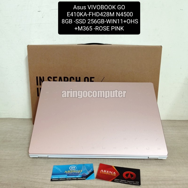 Laptop Asus VIVOBOOK GO E410KA-FHD428M N4500 8GB -SSD 256GB -WIN11+OHS+M365 -ROSE PINK