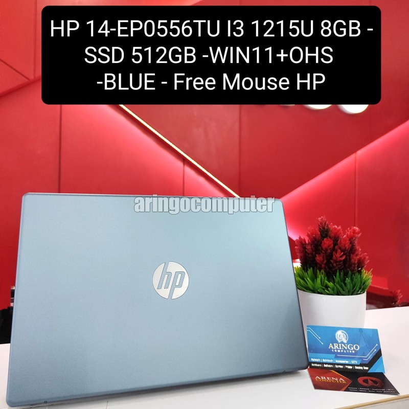 Laptop HP  14-EP0556TU I3 1215U 8GB -SSD 512GB -WIN11+OHS -BLUE - Free Mouse HP