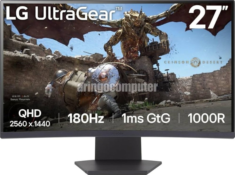 Monitor LG UltraGear 27GS60QC-B VA/QHD/180Hz/1ms/AMD FreeSync/sRGB 99%/Curved