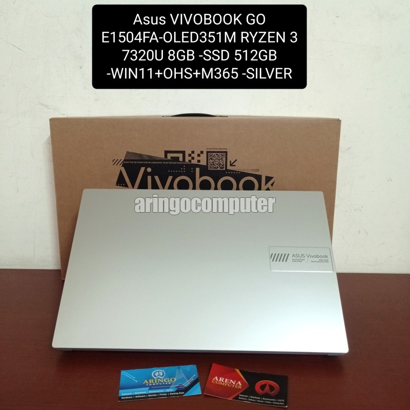 Laptop Asus VIVOBOOK GO E1504FA-OLED351M RYZEN 3 7320U 8GB -SSD 512GB -WIN11+OHS+M365 -SILVER