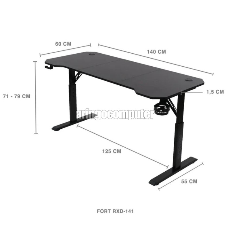 GAMING TABLE FORT RXD-141 BLACK 140x60x71cm