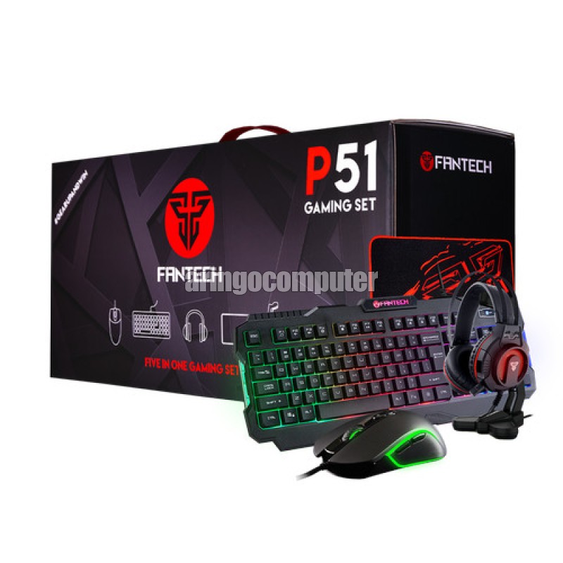 Keyboard Fantech PAKET GAMING SET P51 (Keyboard K511 - Mouse X9 - Headset HG17s - Stand AC3001 - Mousepad MP44)