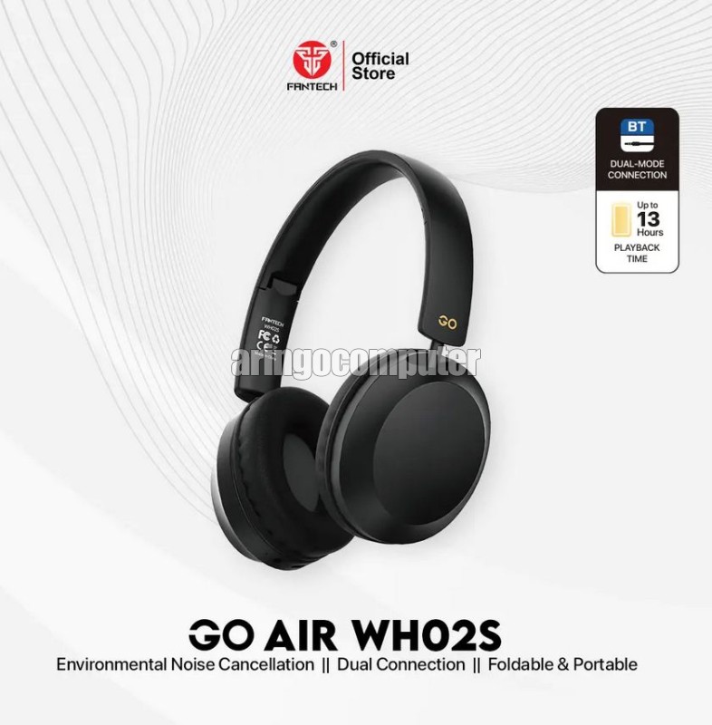 Headset Fantech WH02S GO AIR Bluetooth - BLACK