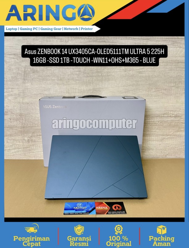 ZENBOOK 14 UX3405CA-OLED5111TM ULTRA 5 225H 16GB -SSD 1TB -TOUCH -WIN11+OHS+M365 -BLUE