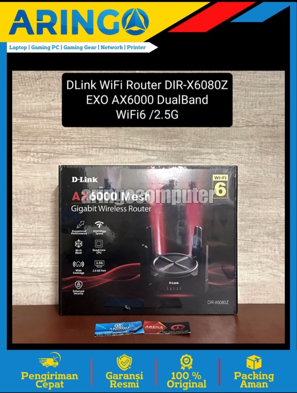 Network (Device) DLink WiFi Router DIR-X6080Z EXO AX6000 DualBand WiFi6 /2.5G