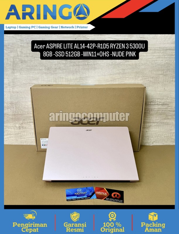 ASPIRE LITE AL14-42P-R1D5 RYZEN 3 5300U 8GB -SSD 512GB -WIN11+OHS -NUDE PINK