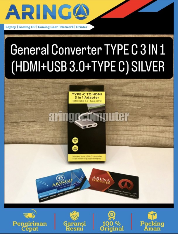 Converter TYPE C 3 IN 1 (HDMI+USB 3.0+TYPE C) SILVER