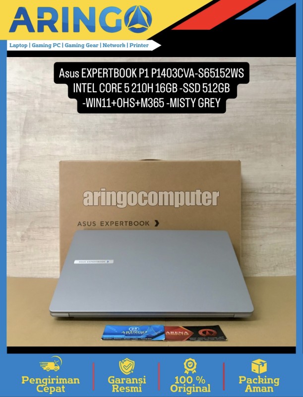 EXPERTBOOK P1 P1403CVA-S65152WS INTEL CORE 5 210H 16GB -SSD 512GB -WIN11+OHS+M365 -MISTY GREY