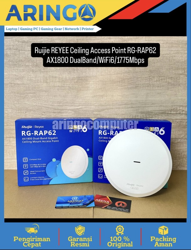 REYEE Ceiling Access Point RG-RAP62 AX1800 DualBand/WiFi6/1775Mbps