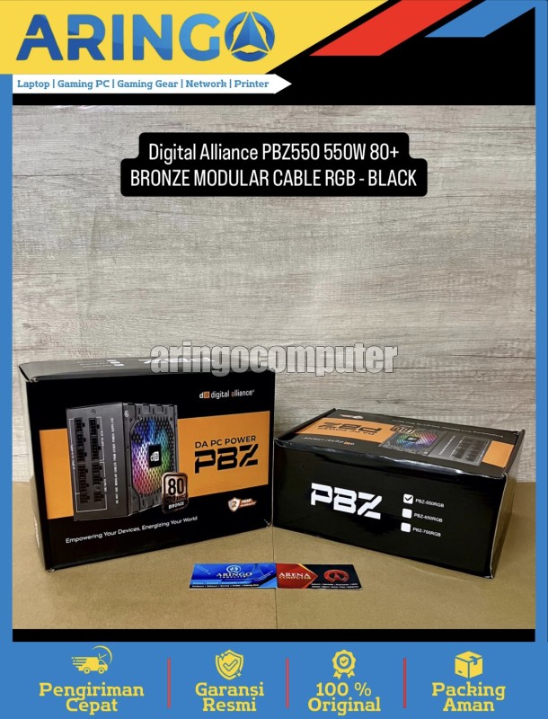 PBZ550 550W 80+ BRONZE MODULAR CABLE RGB - BLACK