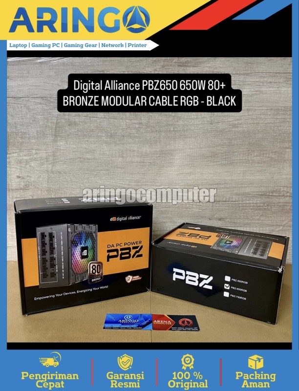 PBZ650 650W 80+ BRONZE MODULAR CABLE RGB - BLACK