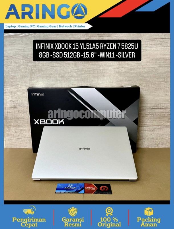 XBOOK 15 YL51A5 RYZEN 7 5825U 8GB -SSD 512GB -15.6inch -WIN11 -SILVER