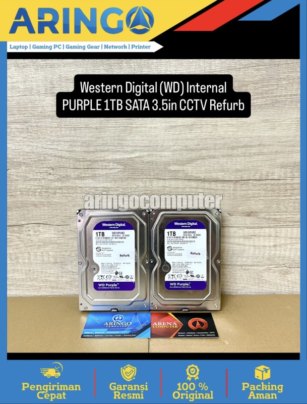 (WD) Internal PURPLE 1TB SATA 3.5in CCTV Refurb