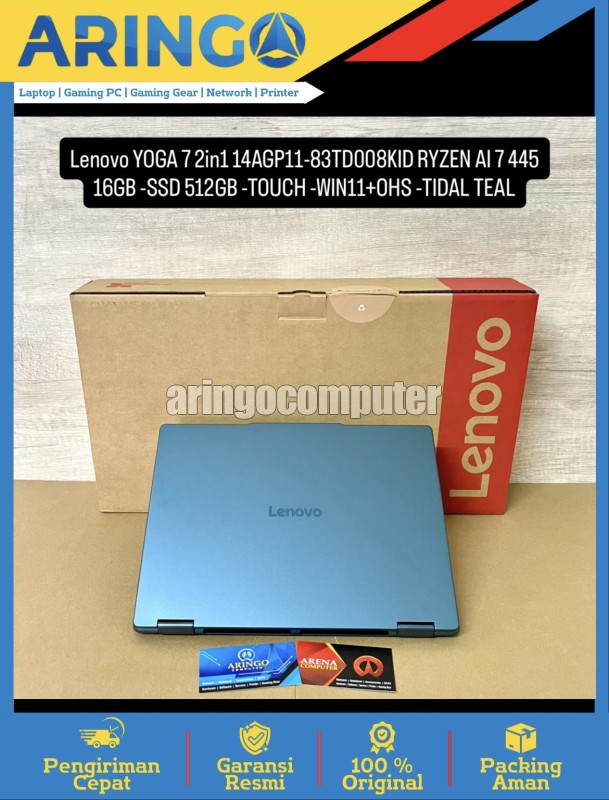 YOGA 7 2in1 14AGP11-83TD008KID RYZEN AI 7 445 16GB -SSD 512GB -TOUCH -WIN11+OHS -TIDAL TEAL