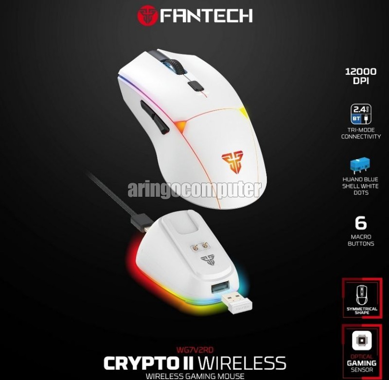 WG7V2RD GAMING CRYPTO II Wireless/Charging Dock ARGB - WHITE