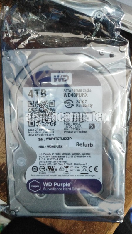 (WD) Internal PURPLE 4TB SATA 3.5in CCTV Refurb