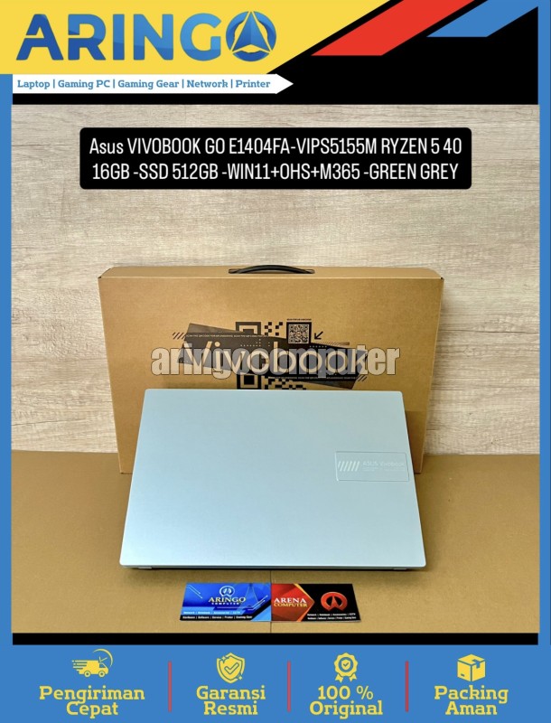 VIVOBOOK GO E1404FA-VIPS5155M RYZEN 5 40 16GB -SSD 512GB -WIN11+OHS+M365 -GREEN GREY