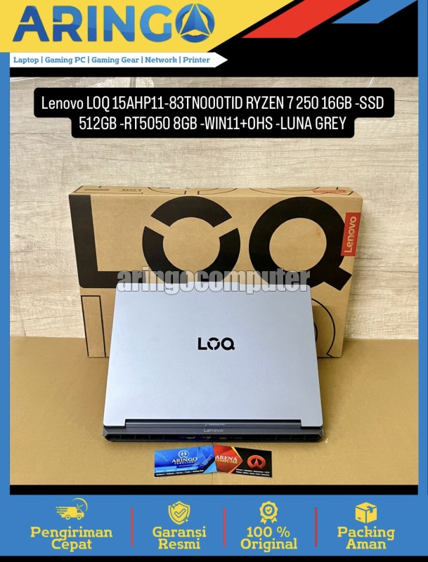 LOQ 15AHP11-83TN000TID RYZEN 7 250 16GB -SSD 512GB -RT5050 8GB -WIN11+OHS -LUNA GREY