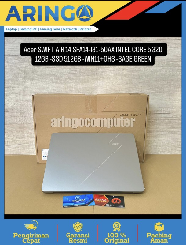 SWIFT AIR 14 SFA14-I31-50AX INTEL CORE 5 320 12GB -SSD 512GB -WIN11+OHS -SAGE GREEN