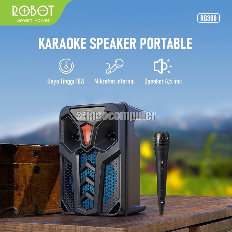 RB300 BLUETOOTH PORTABLE KARAOKE + MIC BLACK
